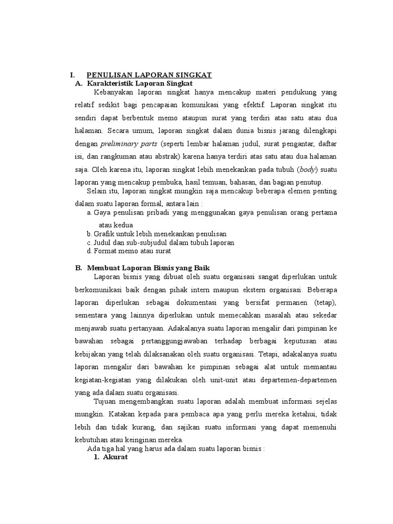 Kombis Penulisan Laporan Singkat