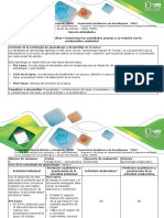 Guía de Actividades Tarea 4. Analizar e Interiorizar Las Actividades Propias y Su Relación Con La Problemática Ambiental