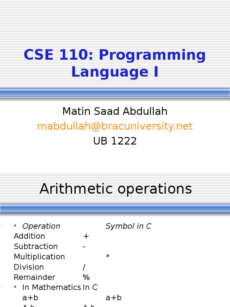 Intro to C Programming Basics | PDF | Exponentiation | Division ...