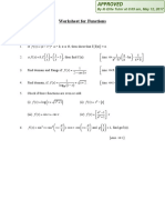 Worksheet For Functions: Evaluate