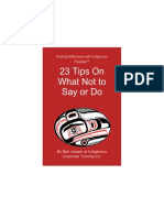 23 Tips on What Not to Say or Do When Working With First Nations