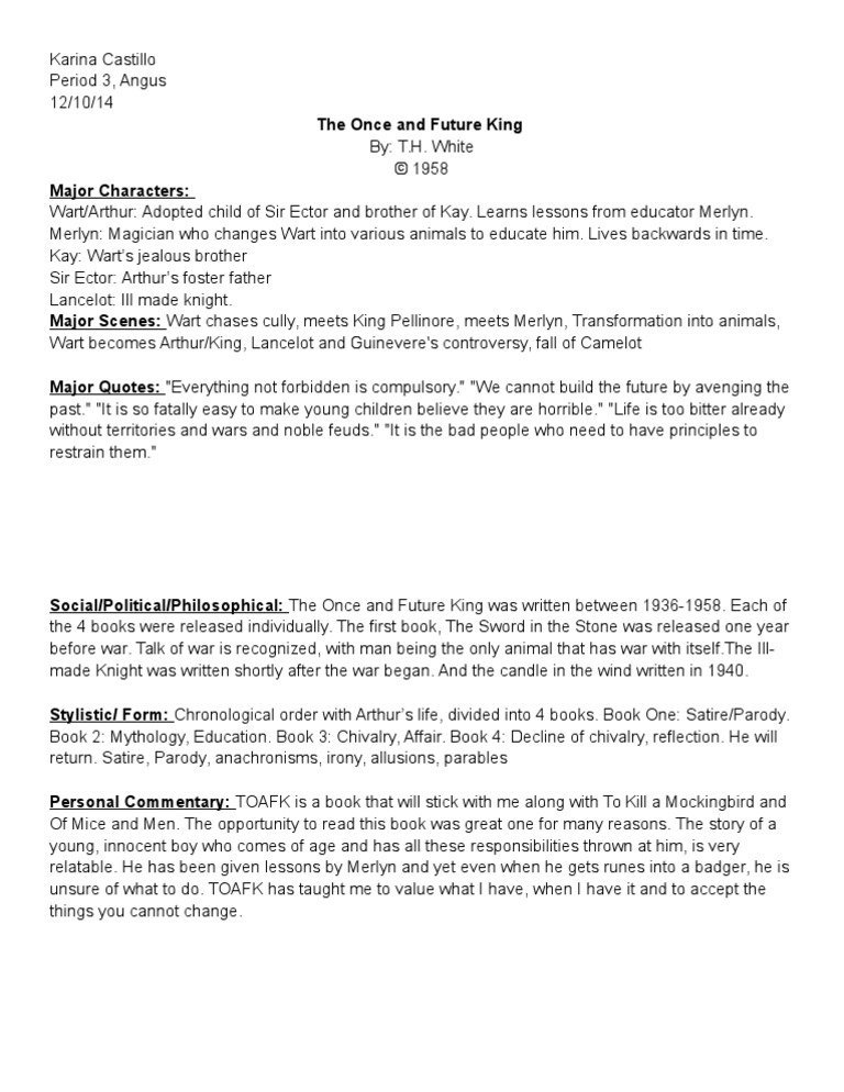 Major Themes in The Once and Future King | PDF