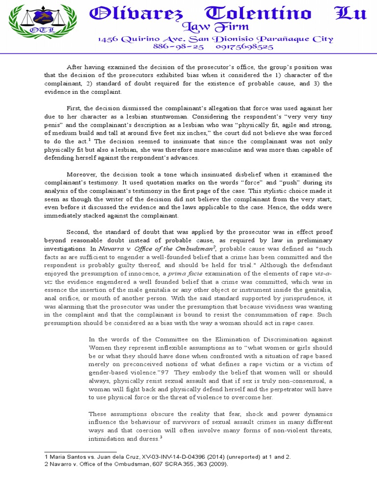 Prosecutorial Bias in Rape Case Analysis | PDF | Sexual Assault | Rape
