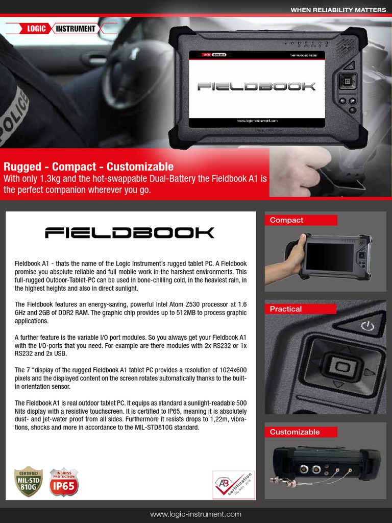 Fieldbook A1 en PDF Usb Tablet Computer