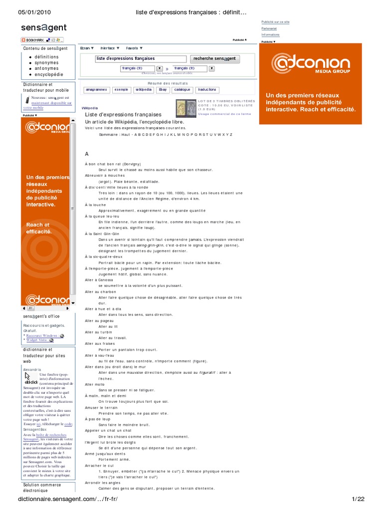Liste Dexpressions Françaises Définition De Liste D