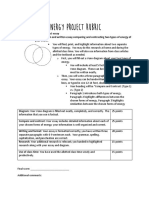 Energy Project Rubric Compare and Contrast Essay