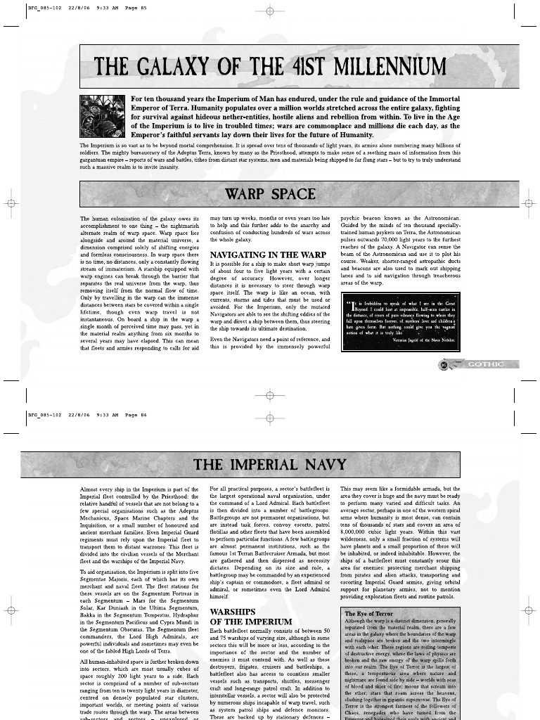Battlefleet Gothic 04 The Galaxy | PDF