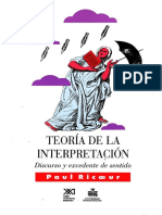 Ricoeur. Teoria de La Interpretacion. Siglo XXI