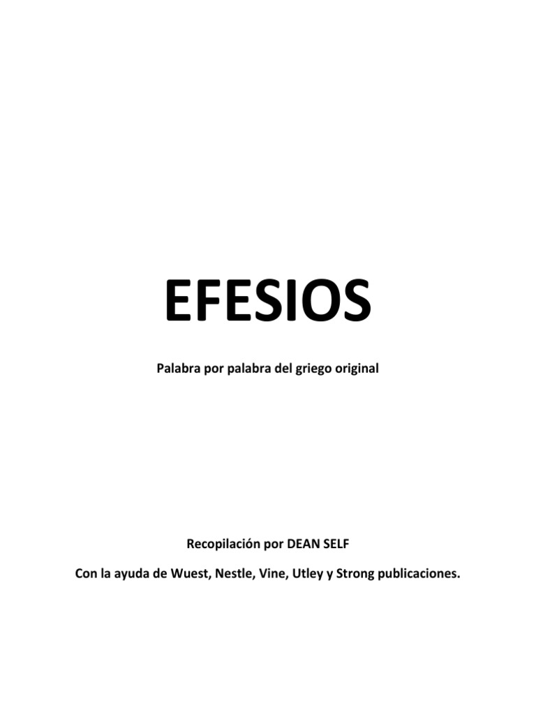 Efesios 1 1 Pdf Epistola A Los Efesios Cristo Titulo