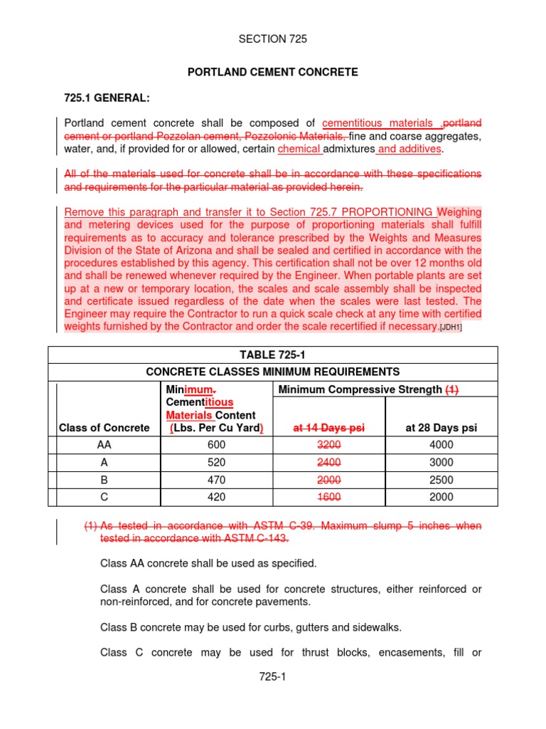 Portland Cement Concrete Specifications | PDF | Concrete | Construction ...