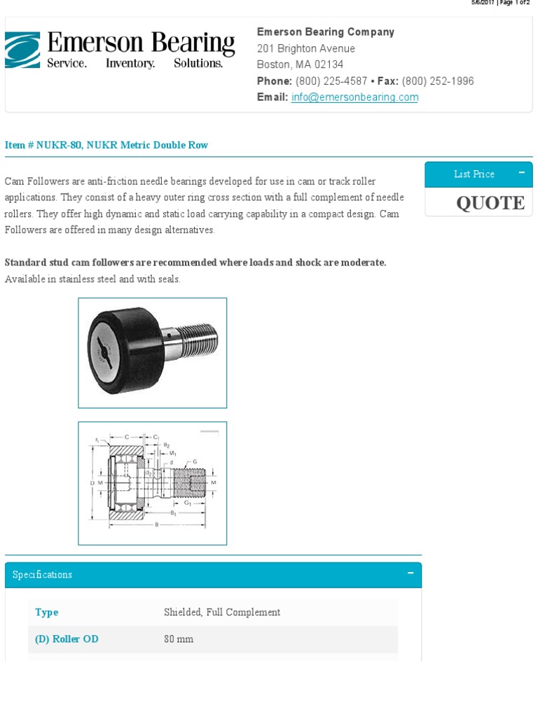 Quote: List Price | PDF