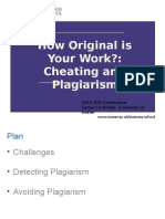How Original Is Your Work?: Cheating and Plagiarism: 2015 DEE Conference Carlos Cortinhas, University of Exeter