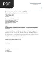 Contoh Surat Permohonan Caruman Lewat Bayar Perkeso (FCLB) Contoh Surat Permohonan Caruman Lewat Bayar Perkeso (FCLB)