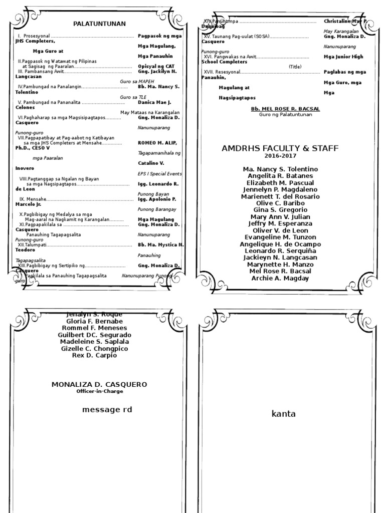 Palatuntunan 1 | PDF
