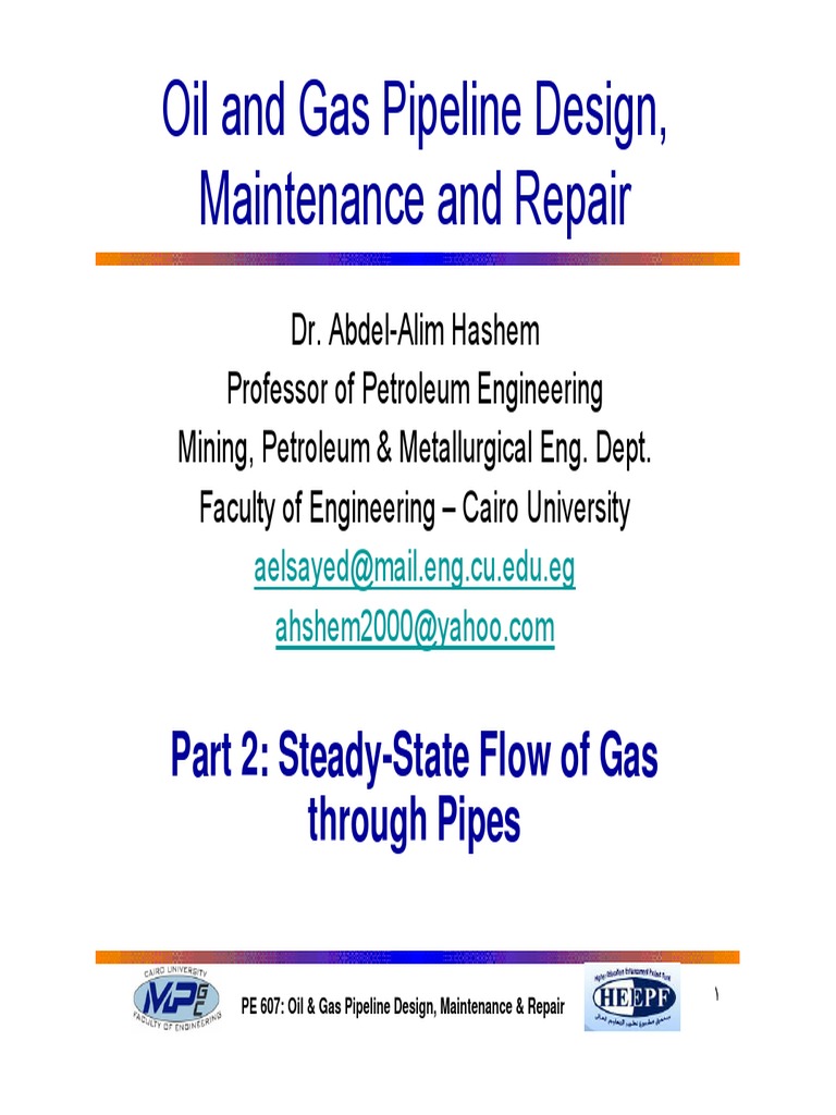 Part 2 SteadyState Flow of Gas through Pipes.pdf Fluid Dynamics Reynolds Number