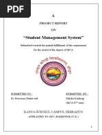 "Student Management System": Project Report