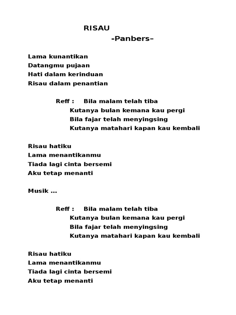 Kumpulan Lirik Lagu Panbers