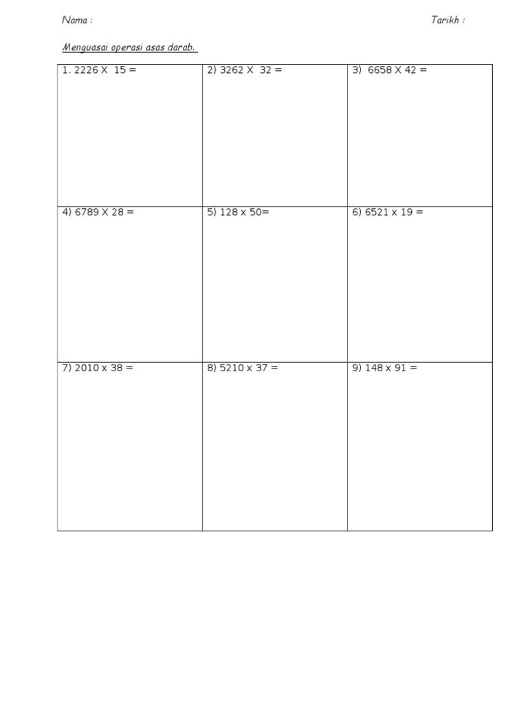 Latihan Darab 2 Digit Pdf