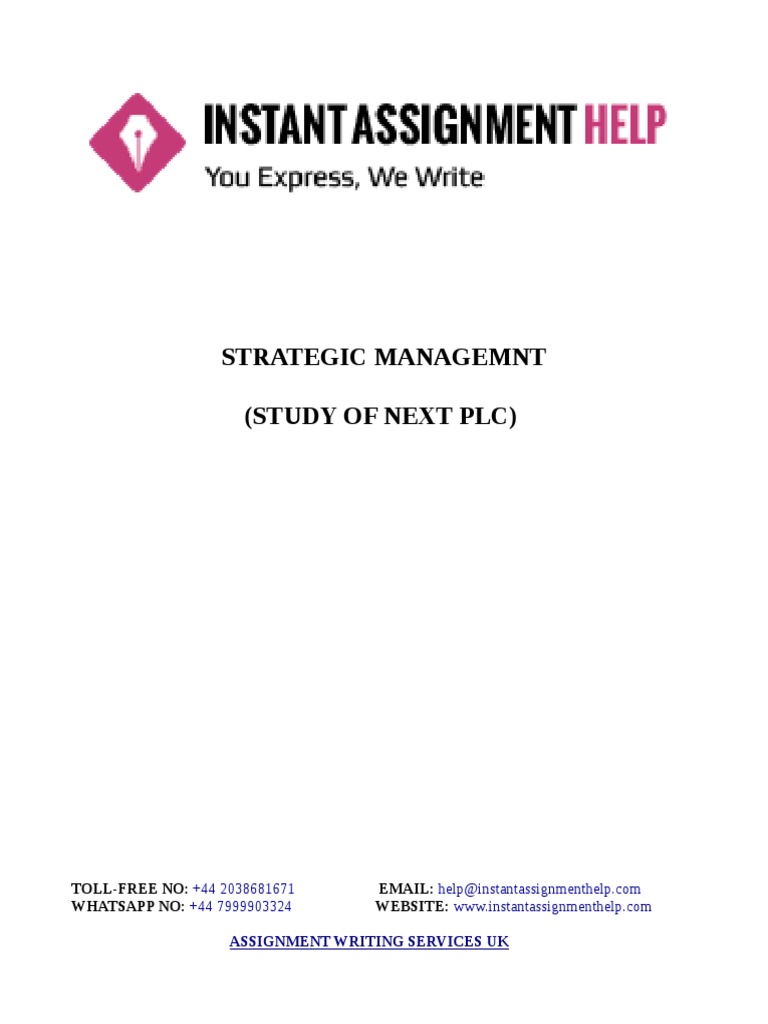 Next PLC Strategic Management Analysis | PDF | Retail | Strategic ...