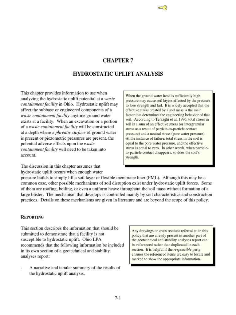 Hydrostatic Uplift Analysis PDF PDF