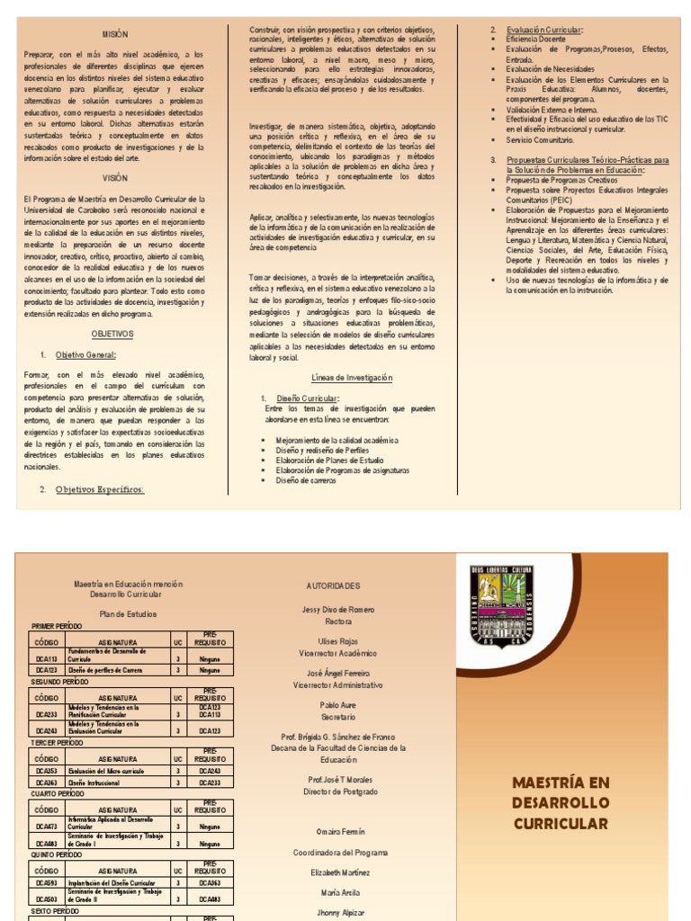 Maestría en Desarrollo Curricular | PDF | Diseño | Plan de estudios