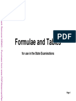 Formulae & Tables