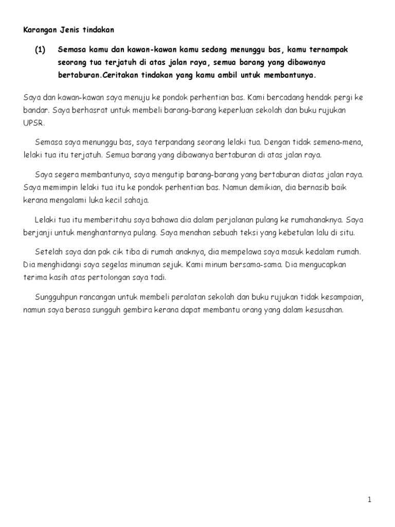 Karangan Tindakan Pdf