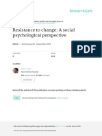 Social psychological perspectives on resistance to change