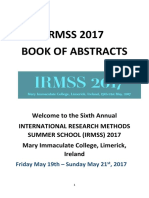 Book of Abstracts IRMSS 2017