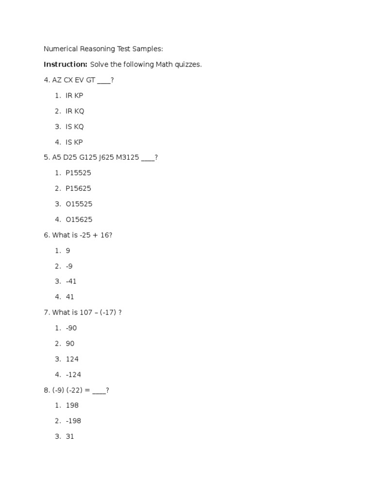 Numerical Reasoning Test Samples | Fraction (Mathematics) | Arithmetic