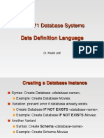 CSC271 Database Systems: Data Definition Language