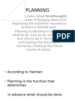 Planning: Planning (Also Called Forethought)