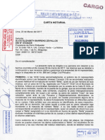 Cargo de Carta Notarial A Glice Barreno, Dueña Del Perro Rottweiler