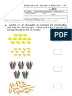 Evaluacion de Matematica Numeros Hasta El 100