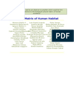 Ethical Matrix of Human Habitat. Proyect of Matríztica Et All.