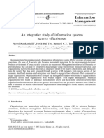 An Integrative Study of Information Systems Security Effectiveness