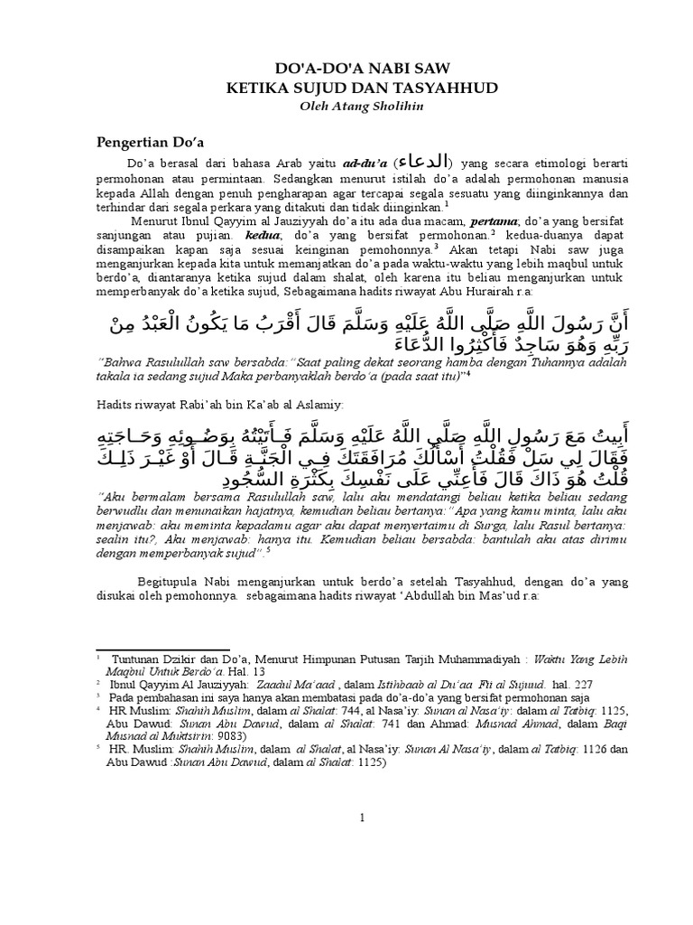 Doa Nabi Ketika Sujud Tasyahud Pdf