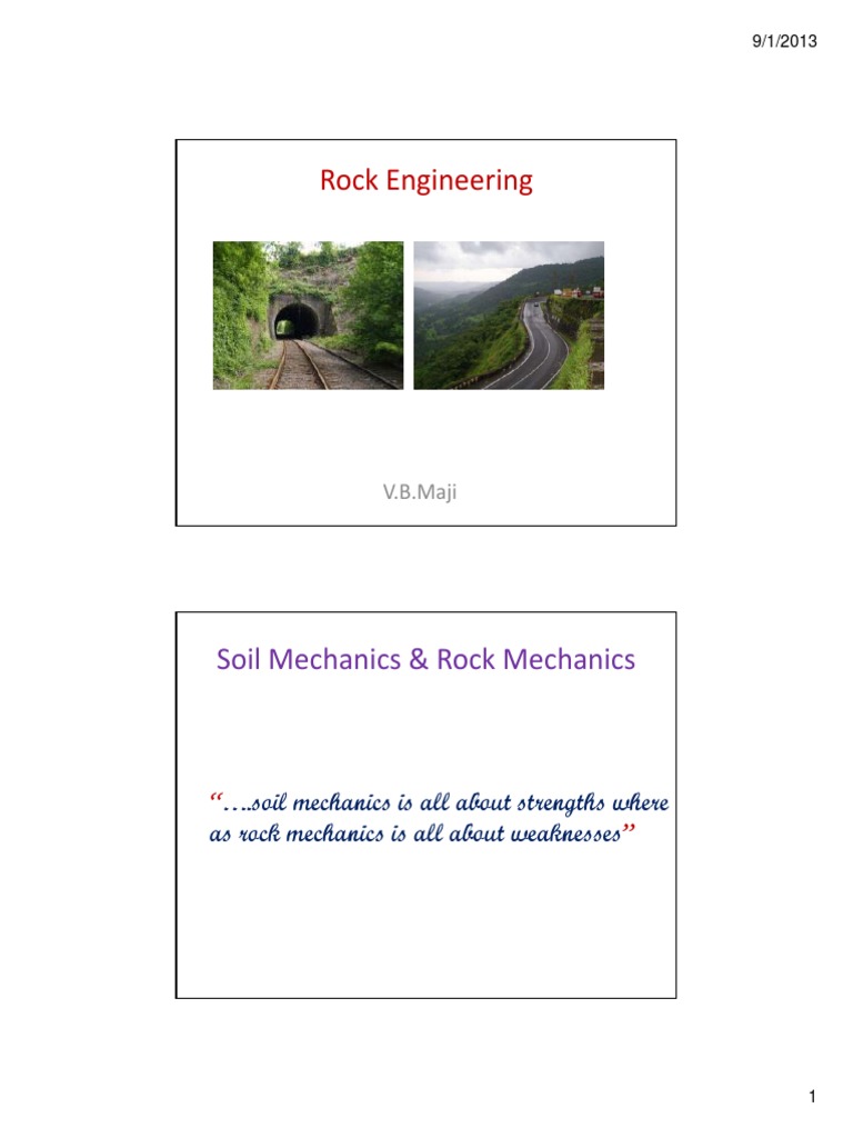 Introduction - Rock Mechanics | PDF | Engineering | Mining