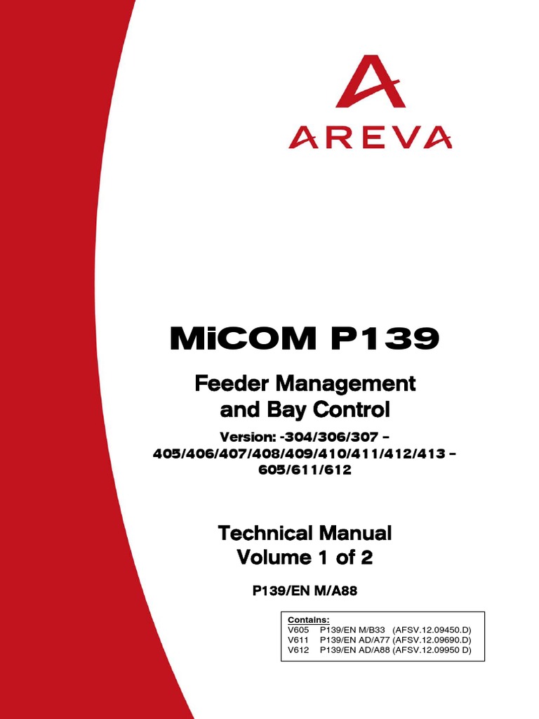 P139 EN M A88 Vol1 | PDF | Switch | Relay