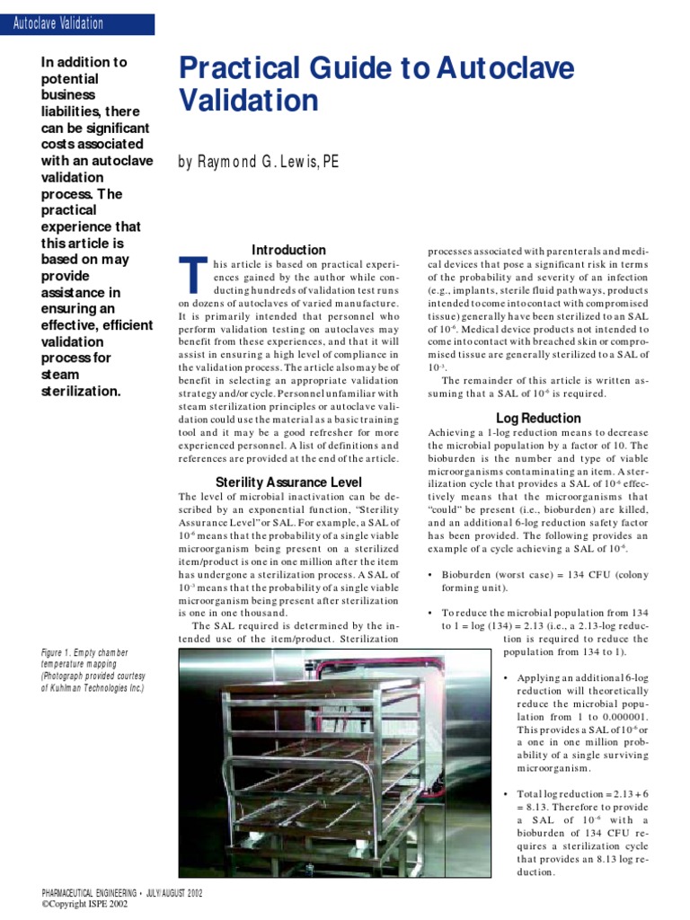 Practical Guide To Autoclave Validation PDF PDF