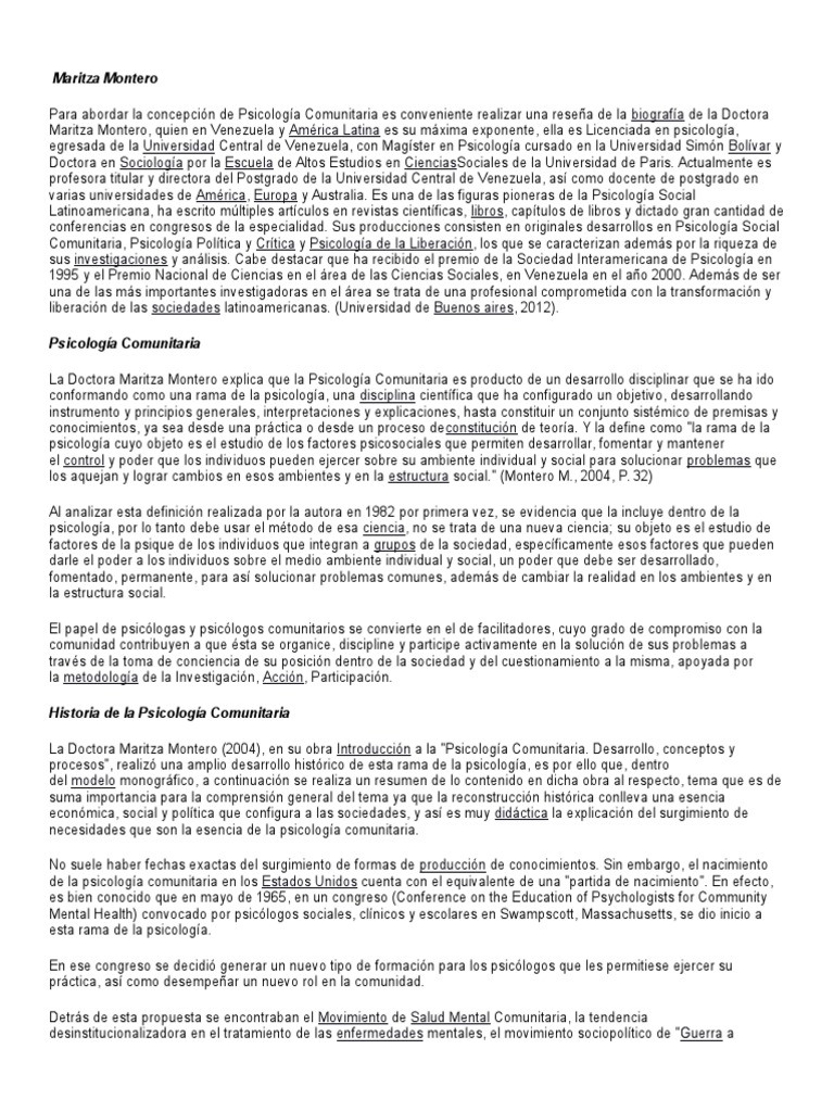 Maritza Montero_psicologia Comunitaria Sicología y