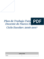 Plan de Trabajo Tutor de Un Docente de Nuevo Ingreso