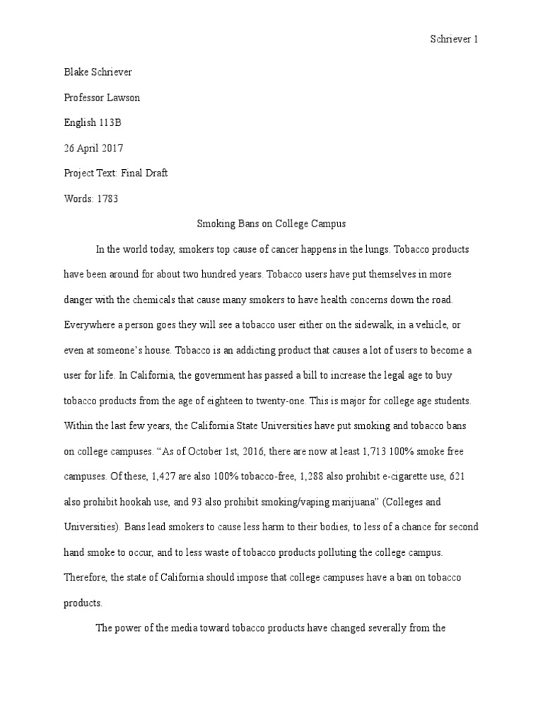 reflective essay about smoking