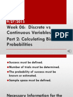 Week 06: Discrete Vs Continuous Variables Part 2: Calculating Binomial Probabilities