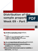 Distribution of The Sample Proportion Week 09 - Part 1