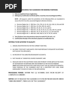 Requirements in Securing Tax Clearance For Bidding Purposes