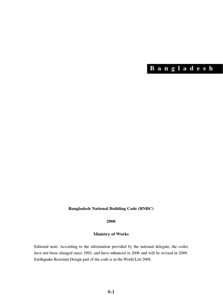 Bangladesh National Building Code (BNBC) 2006 PDF | PDF | Strength Of ...