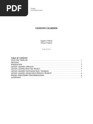 Lessons Learned