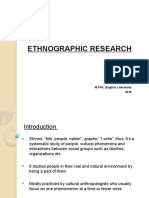 Ethnographic Research: - Areej Shaikh