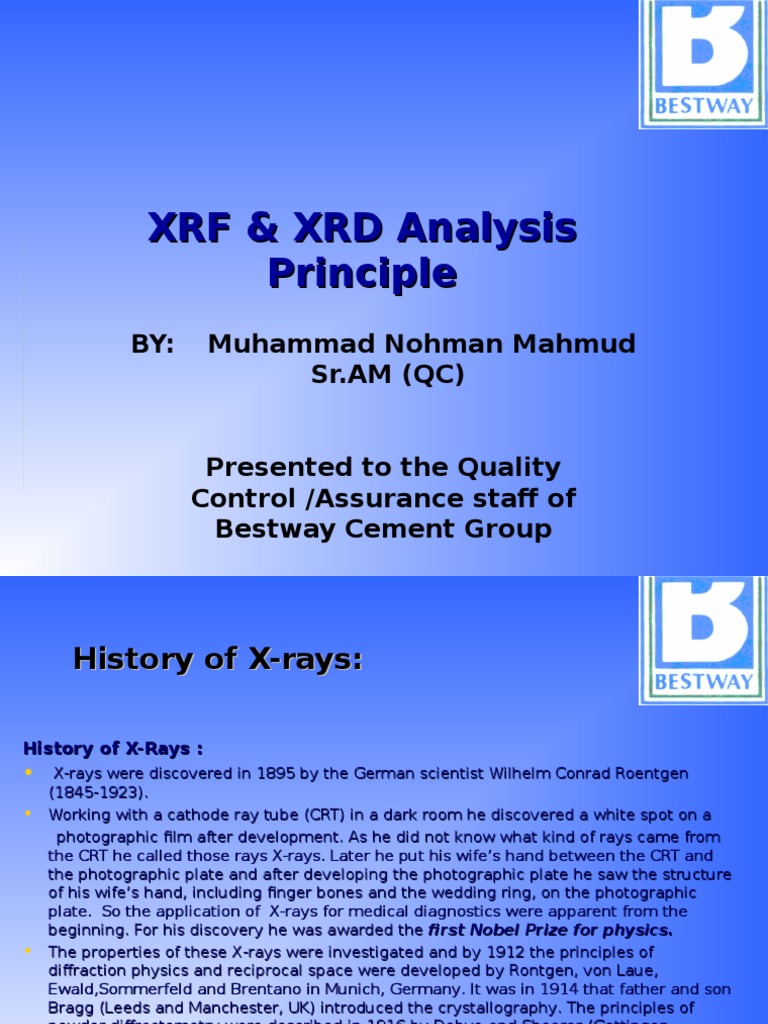 XRF and XRD Analysis Principles | PDF | Absorbed Dose | Electromagnetic ...